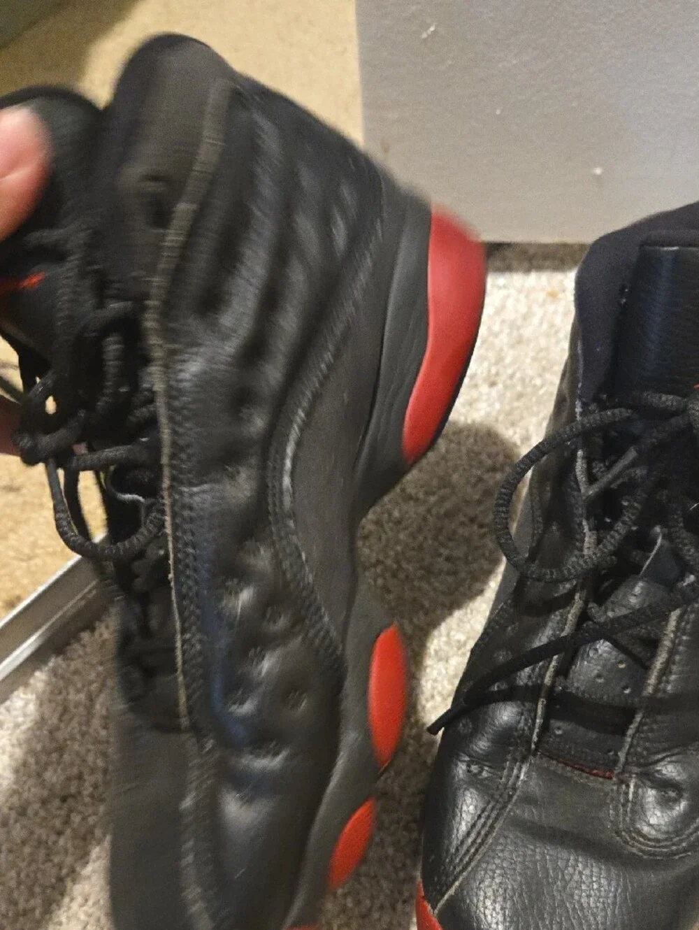 Jordan Men's Black Sneakers with Red Accents